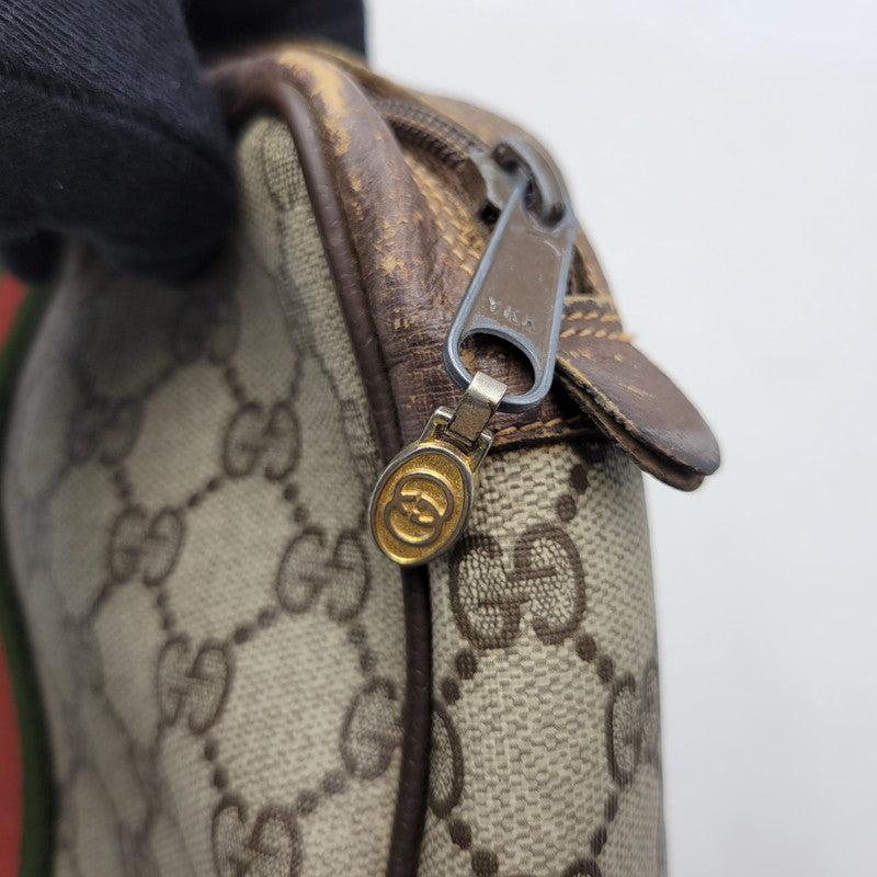 【現状渡し品】【メンズ/レディース】 OLD GUCCI オールドグッチ 89.01.012 シェリーライン GGプラス ポーチ カバン バッグ 鞄 180-251223-as-03-izu カラー：ブラウン系 万代Net店