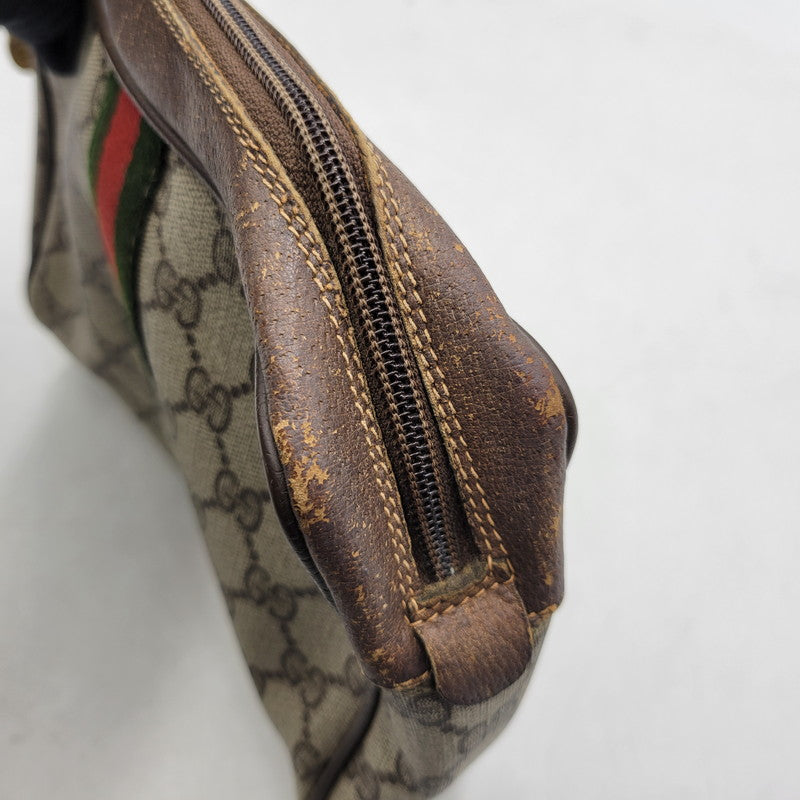 【現状渡し品】【メンズ/レディース】 OLD GUCCI オールドグッチ 89.01.012 シェリーライン GGプラス ポーチ カバン バッグ 鞄 180-251223-as-03-izu カラー：ブラウン系 万代Net店