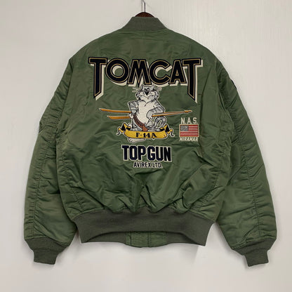 【中古品】【メンズ】 AVIREX アヴィレックス 783-3952033 MA-1 FLIGHT JACKET TOM CAT フライト ジャケット トム キャット アウター 145-251222-cs-09-izu サイズ：L カラー：カーキ 万代Net店
