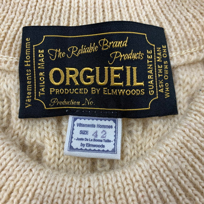 【中古品】【メンズ】 ORGUEIL オルゲイユ OR-4026 CABLE KNIT SWEATER ケーブル ニット セーター トップス 長袖 145-251222-cs-13-izu サイズ：42 カラー：ベージュ 万代Net店