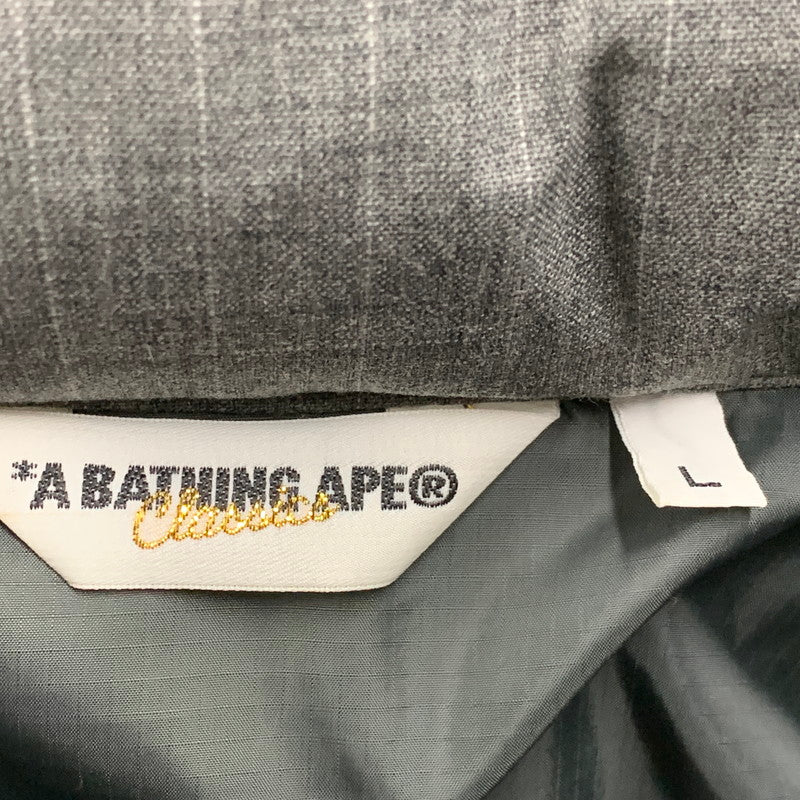 【中古品】【メンズ】 A BATHING APE アベイシングエイプ GORE-TEX ゴアテックス WIND STOPPER DOWN JACKET ウィンドストッパー ダウン ジャケット アウター 142-251223-ya-05-izu サイズ：L カラー：グレー 万代Net店