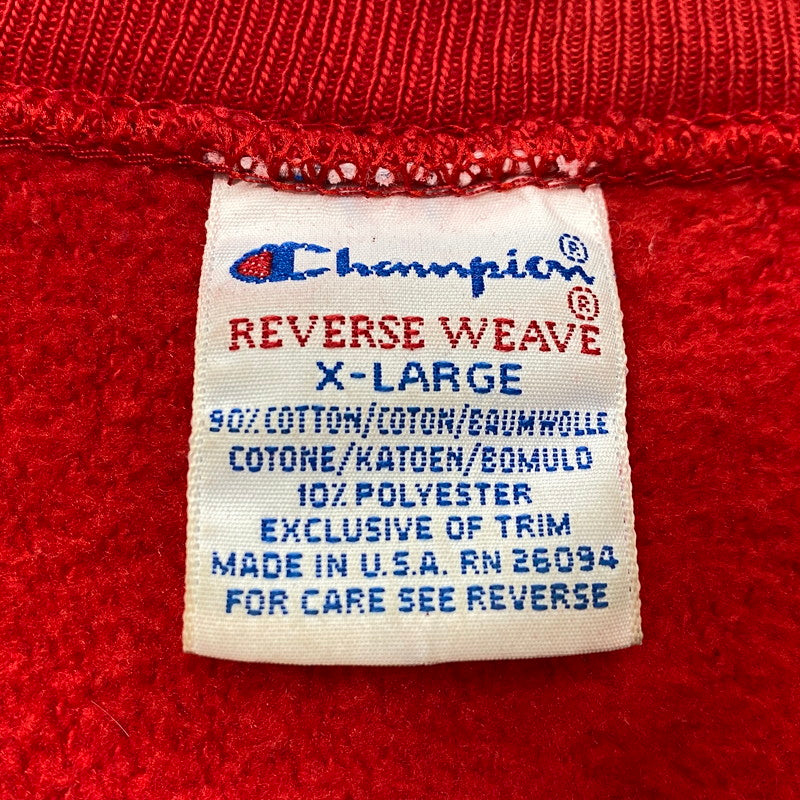 【現状渡し品】【メンズ】 Champion チャンピオン 刺繍タグ 90S MARSHALLTOWN GOLF 14 4段プリント REVERSE WEAVE SWEATSHIRT リバース ウィーブ スウェットシャツ トップス 長袖 146-251223-cs-01-izu サイズ：XL カラー：レッド 万代Net店