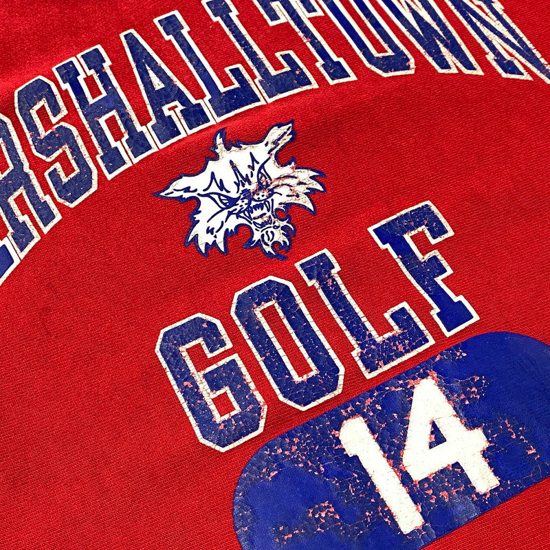 【現状渡し品】【メンズ】 Champion チャンピオン 刺繍タグ 90S MARSHALLTOWN GOLF 14 4段プリント REVERSE WEAVE SWEATSHIRT リバース ウィーブ スウェットシャツ トップス 長袖 146-251223-cs-01-izu サイズ：XL カラー：レッド 万代Net店