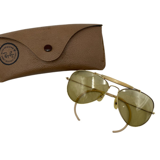 【中古品】【メンズ/レディース】 OLD RAY-BAN オールド レイバン B&L社製 OUTDOORSMAN SUNGLASSES アウトドアーズマン サングラス 203-251223-cs-08-izu サイズ：58口14 カラー：ゴールド×ベージュ 万代Net店