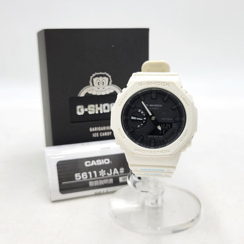 【中古品】【メンズ/レディース】 × ガリガリ君 GA-2100 ICE CANDY 40名限定 デジタル×アナログ 腕時計 196-251224-as-23-izu カラー：ホワイト×ブラック 万代Net店