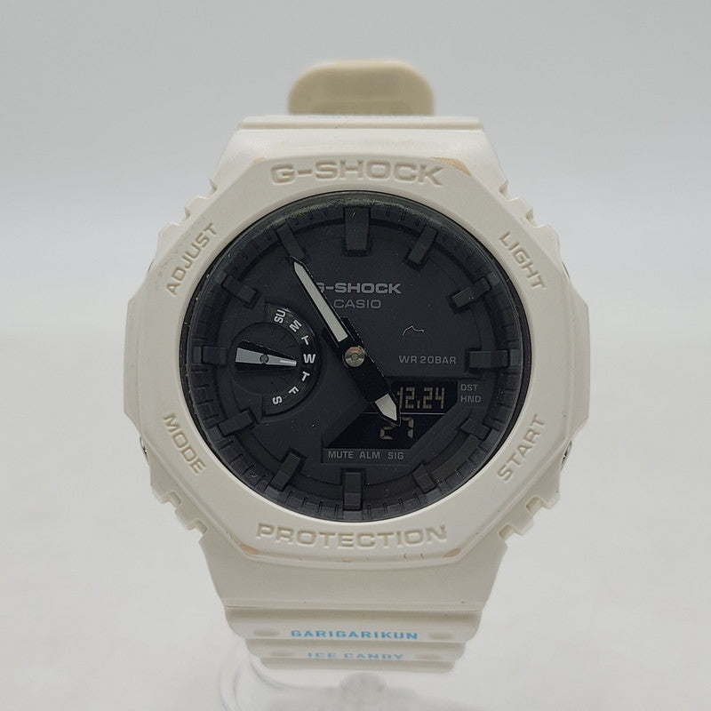 【中古品】【メンズ/レディース】 × ガリガリ君 GA-2100 ICE CANDY 40名限定 デジタル×アナログ 腕時計 196-251224-as-23-izu カラー：ホワイト×ブラック 万代Net店
