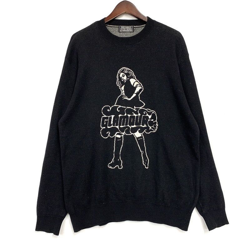 【中古品】【メンズ】 22AW VIXEN GIRL KNIT SWEATER 02223NS10 ジャカード セーター ニット 長袖 トップス 140-251225-ay-07-izu サイズ：XL カラー：ブラック 万代Net店