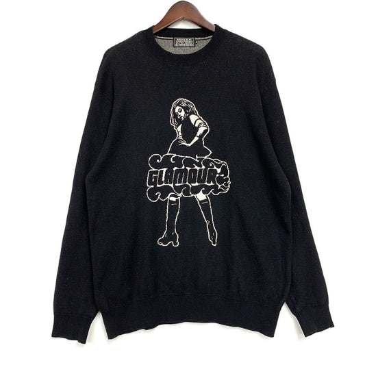 【中古品】【メンズ】 22AW VIXEN GIRL KNIT SWEATER 02223NS10 ジャカード セーター ニット 長袖 トップス 140-251225-ay-07-izu サイズ：XL カラー：ブラック 万代Net店