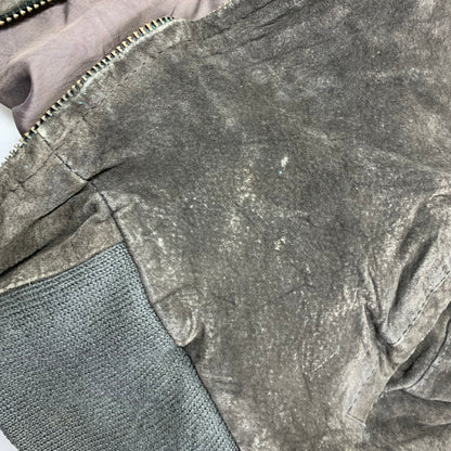 【現状渡し品】【メンズ】 HILL&ARCHER ヒルアンドアーチャー 韓国製 80S-90S SUEDE LEATHER BLOUSON スエード レザー ブルゾン アウター 146-251225-ya-05-izu サイズ：44 カラー：チャコール 万代Net店