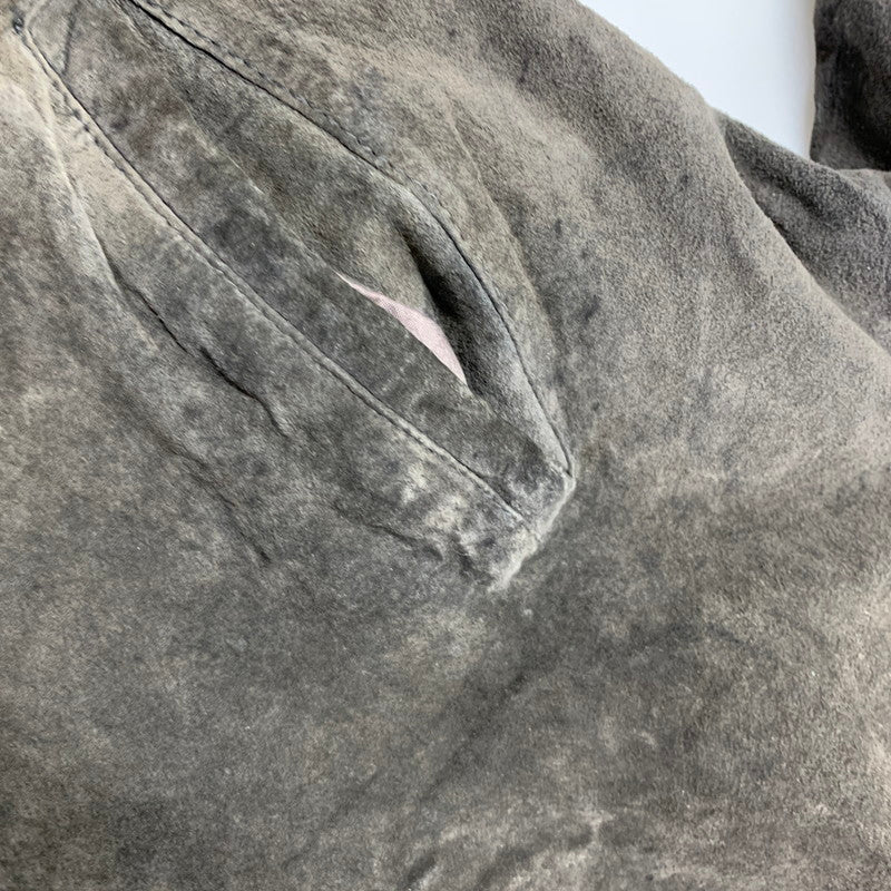 【現状渡し品】【メンズ】 HILL&ARCHER ヒルアンドアーチャー 韓国製 80S-90S SUEDE LEATHER BLOUSON スエード レザー ブルゾン アウター 146-251225-ya-05-izu サイズ：44 カラー：チャコール 万代Net店