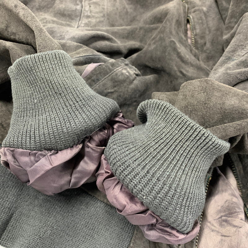 【現状渡し品】【メンズ】 HILL&ARCHER ヒルアンドアーチャー 韓国製 80S-90S SUEDE LEATHER BLOUSON スエード レザー ブルゾン アウター 146-251225-ya-05-izu サイズ：44 カラー：チャコール 万代Net店