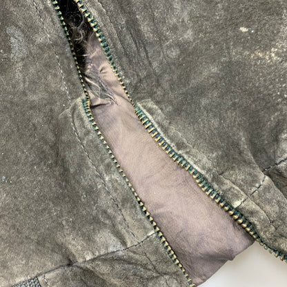 【現状渡し品】【メンズ】 HILL&ARCHER ヒルアンドアーチャー 韓国製 80S-90S SUEDE LEATHER BLOUSON スエード レザー ブルゾン アウター 146-251225-ya-05-izu サイズ：44 カラー：チャコール 万代Net店