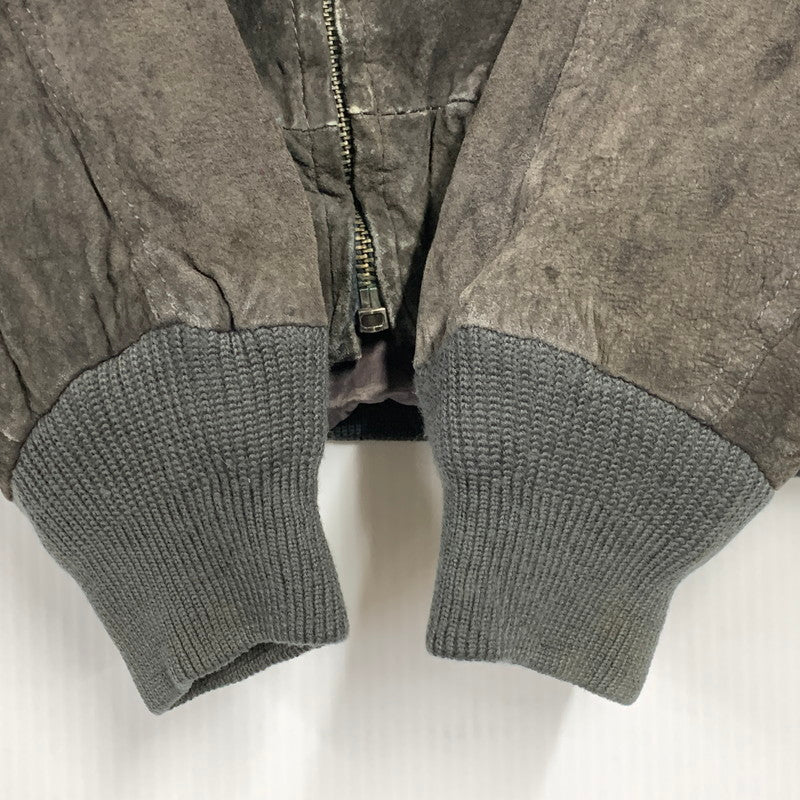 【現状渡し品】【メンズ】 HILL&ARCHER ヒルアンドアーチャー 韓国製 80S-90S SUEDE LEATHER BLOUSON スエード レザー ブルゾン アウター 146-251225-ya-05-izu サイズ：44 カラー：チャコール 万代Net店