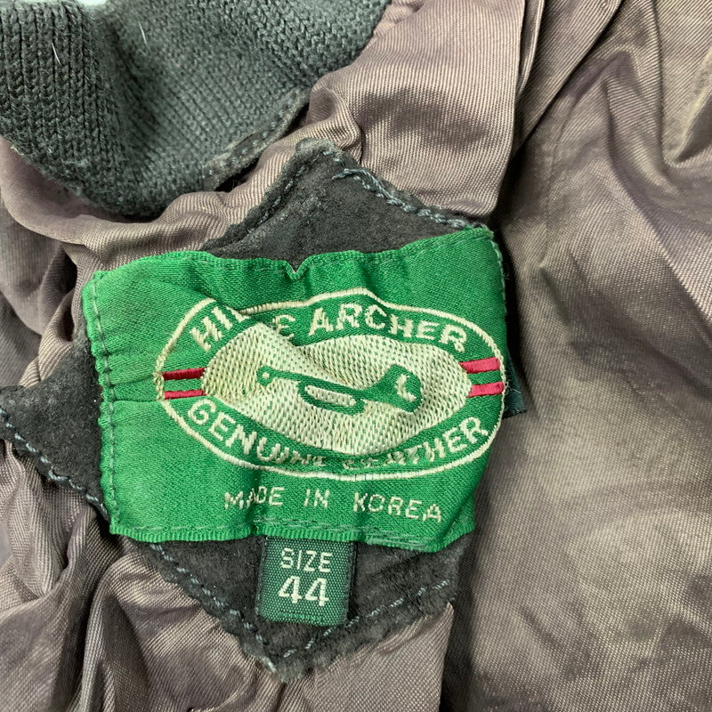 【現状渡し品】【メンズ】 HILL&ARCHER ヒルアンドアーチャー 韓国製 80S-90S SUEDE LEATHER BLOUSON スエード レザー ブルゾン アウター 146-251225-ya-05-izu サイズ：44 カラー：チャコール 万代Net店