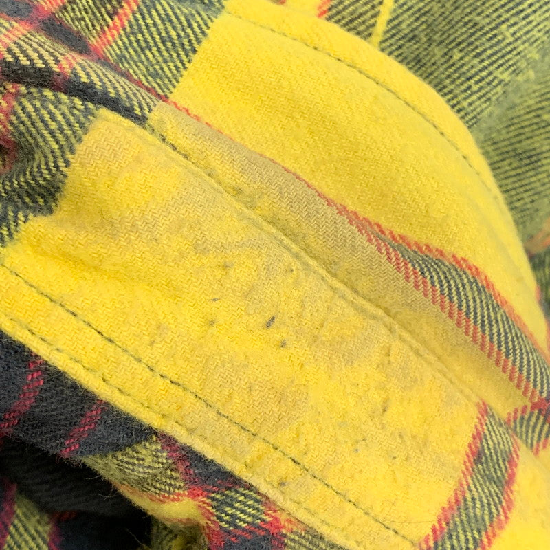 【中古品】【メンズ】 FLANNEL SHIRT フランネル シャツ トップス 長袖 149-251225-ya-02-izu サイズ：M カラー：イエロー 万代Net店
