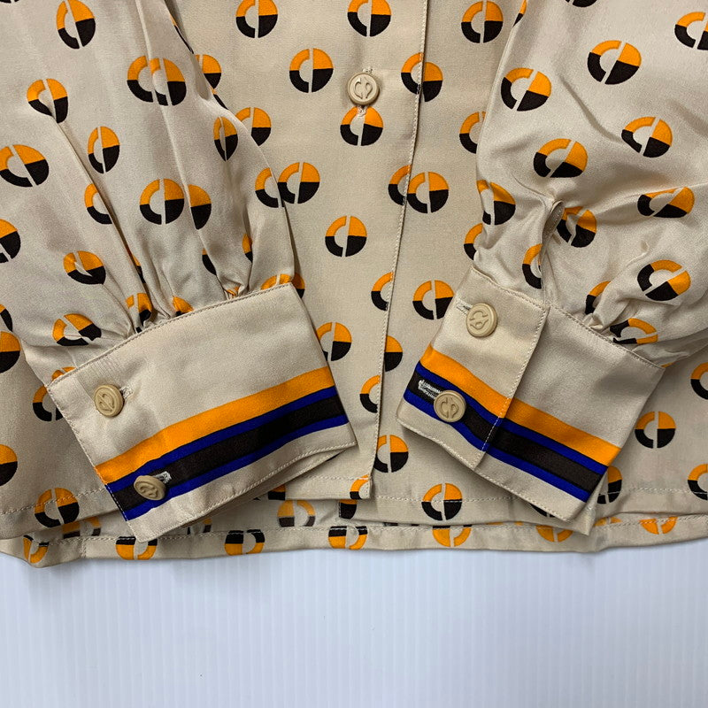 【中古品】【レディース】 LS SILK OPEN COLLAR SHIRT ALL-OVER PATTERN ロングスリーブ シルク オープン カラー シャツ トップス 長袖 168-251230-cs-02-izu サイズ：L カラー：マルチ 万代Net店