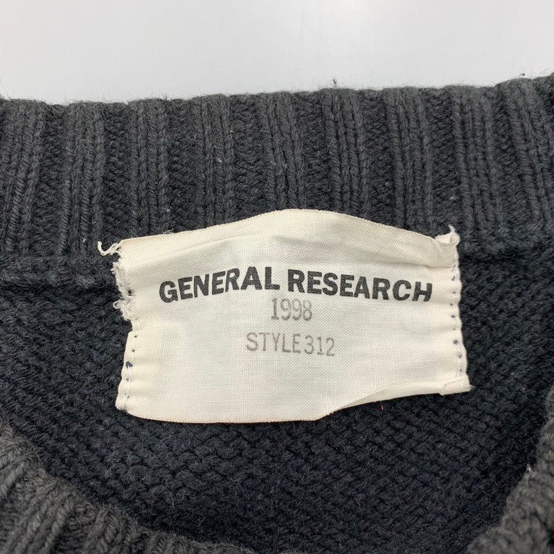 【中古品】【メンズ】 GENERAL RESEARCH ジェネラルリサーチ JOE COOL KNIT SWEATER 312 1988 ニット セーター 長袖 トップス 140-251226-as-09-izu サイズ：F カラー：ブラック 万代Net店