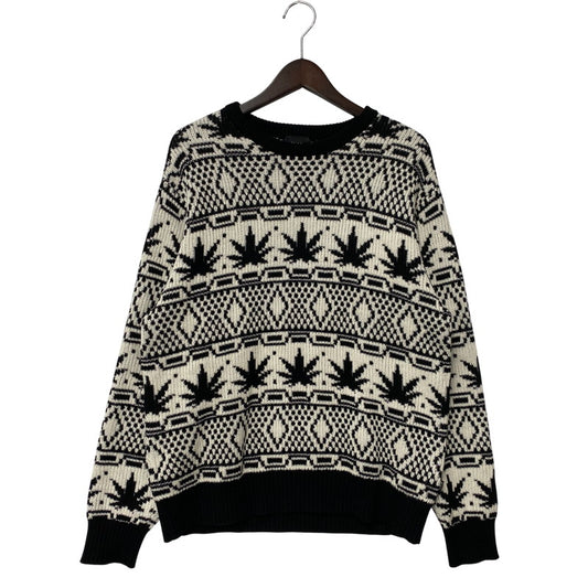 【中古品】【メンズ】 KN00523 APRES CREWNECK SWEATER アプレ クルーネック セーター ニット トップス 142-260106-kh-05-izu サイズ：M カラー：ブラック×ホワイト 万代Net店