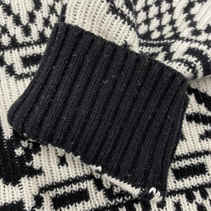 【中古品】【メンズ】 KN00523 APRES CREWNECK SWEATER アプレ クルーネック セーター ニット トップス 142-260106-kh-05-izu サイズ：M カラー：ブラック×ホワイト 万代Net店