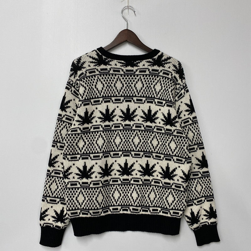 【中古品】【メンズ】 KN00523 APRES CREWNECK SWEATER アプレ クルーネック セーター ニット トップス 142-260106-kh-05-izu サイズ：M カラー：ブラック×ホワイト 万代Net店