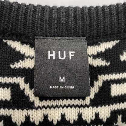 【中古品】【メンズ】 KN00523 APRES CREWNECK SWEATER アプレ クルーネック セーター ニット トップス 142-260106-kh-05-izu サイズ：M カラー：ブラック×ホワイト 万代Net店