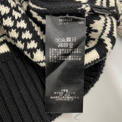 【中古品】【メンズ】 KN00523 APRES CREWNECK SWEATER アプレ クルーネック セーター ニット トップス 142-260106-kh-05-izu サイズ：M カラー：ブラック×ホワイト 万代Net店