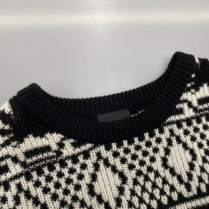 【中古品】【メンズ】 KN00523 APRES CREWNECK SWEATER アプレ クルーネック セーター ニット トップス 142-260106-kh-05-izu サイズ：M カラー：ブラック×ホワイト 万代Net店