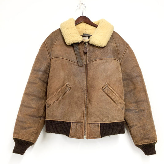 【現状渡し品】【メンズ】 AC-17755 USA製 80S TYPE B-6 MOUTON FLIGHT JACKET ムートン フライト ジャケット アウター 146-260106-ya-10-izu サイズ：40 カラー：ブラウン 万代Net店