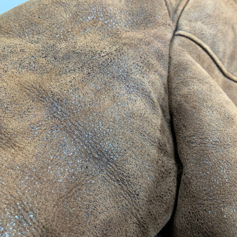 【現状渡し品】【メンズ】 AC-17755 USA製 80S TYPE B-6 MOUTON FLIGHT JACKET ムートン フライト ジャケット アウター 146-260106-ya-10-izu サイズ：40 カラー：ブラウン 万代Net店