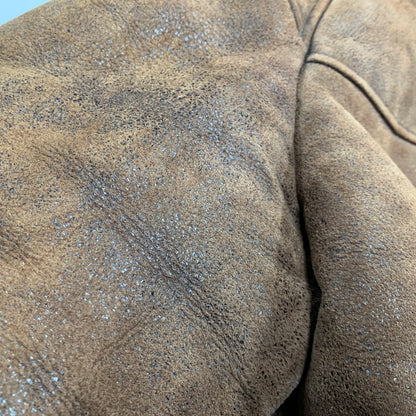 【現状渡し品】【メンズ】 AC-17755 USA製 80S TYPE B-6 MOUTON FLIGHT JACKET ムートン フライト ジャケット アウター 146-260106-ya-10-izu サイズ：40 カラー：ブラウン 万代Net店