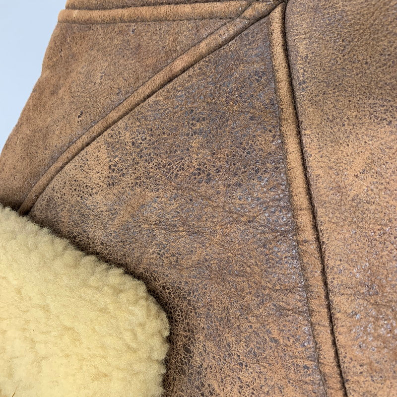 【現状渡し品】【メンズ】 AC-17755 USA製 80S TYPE B-6 MOUTON FLIGHT JACKET ムートン フライト ジャケット アウター 146-260106-ya-10-izu サイズ：40 カラー：ブラウン 万代Net店