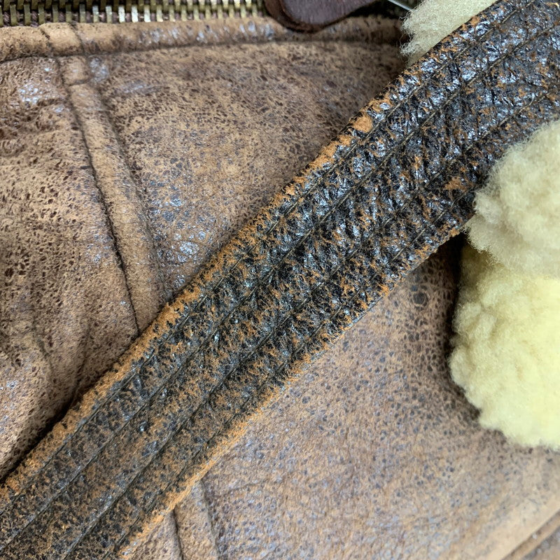 【現状渡し品】【メンズ】 AC-17755 USA製 80S TYPE B-6 MOUTON FLIGHT JACKET ムートン フライト ジャケット アウター 146-260106-ya-10-izu サイズ：40 カラー：ブラウン 万代Net店