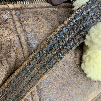 【現状渡し品】【メンズ】 AC-17755 USA製 80S TYPE B-6 MOUTON FLIGHT JACKET ムートン フライト ジャケット アウター 146-260106-ya-10-izu サイズ：40 カラー：ブラウン 万代Net店