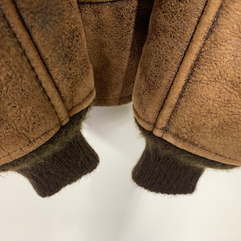 【現状渡し品】【メンズ】 AC-17755 USA製 80S TYPE B-6 MOUTON FLIGHT JACKET ムートン フライト ジャケット アウター 146-260106-ya-10-izu サイズ：40 カラー：ブラウン 万代Net店