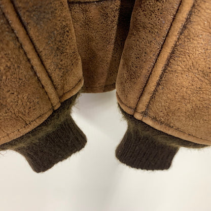 【現状渡し品】【メンズ】 AC-17755 USA製 80S TYPE B-6 MOUTON FLIGHT JACKET ムートン フライト ジャケット アウター 146-260106-ya-10-izu サイズ：40 カラー：ブラウン 万代Net店
