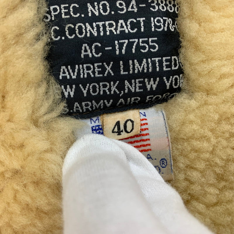 【現状渡し品】【メンズ】 AC-17755 USA製 80S TYPE B-6 MOUTON FLIGHT JACKET ムートン フライト ジャケット アウター 146-260106-ya-10-izu サイズ：40 カラー：ブラウン 万代Net店