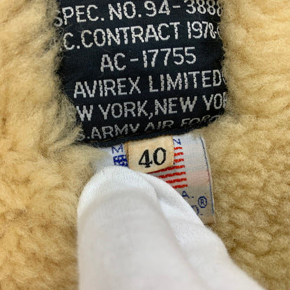 【現状渡し品】【メンズ】 AC-17755 USA製 80S TYPE B-6 MOUTON FLIGHT JACKET ムートン フライト ジャケット アウター 146-260106-ya-10-izu サイズ：40 カラー：ブラウン 万代Net店