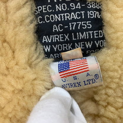 【現状渡し品】【メンズ】 AC-17755 USA製 80S TYPE B-6 MOUTON FLIGHT JACKET ムートン フライト ジャケット アウター 146-260106-ya-10-izu サイズ：40 カラー：ブラウン 万代Net店