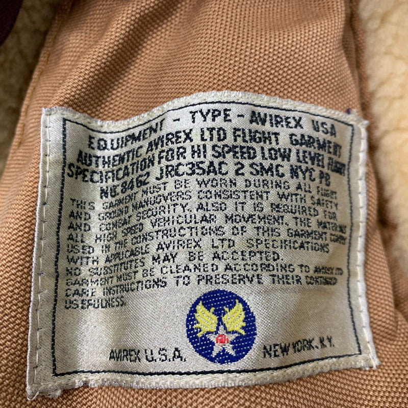 【現状渡し品】【メンズ】 AC-17755 USA製 80S TYPE B-6 MOUTON FLIGHT JACKET ムートン フライト ジャケット アウター 146-260106-ya-10-izu サイズ：40 カラー：ブラウン 万代Net店