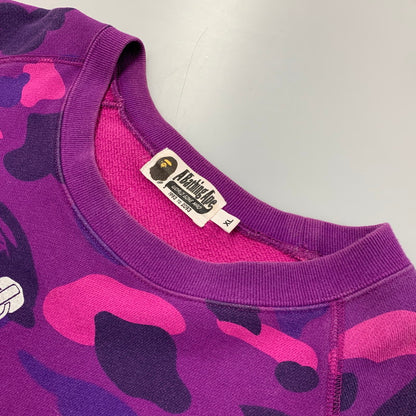 【中古品】【メンズ】 001SWJ201003M COLOR CAMO カラーカモ EMBROIDERY エンブロイダリー SHARK CREWNECK シャーク クルーネック SWEATSHIRT スウェットシャツ トップス トレーナー 142-260106-ya-09-izu サイズ：XL カラー：パープル 万代Net店