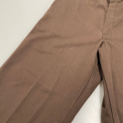 【中古品】【メンズ】 Dickies ディッキーズ USA製 紺単色タグ 80-90S WORK PANTS ワーク パンツ ボトムス ズボン 157-260107-cs-04-izu サイズ：38×30 カラー：ブラウン 万代Net店