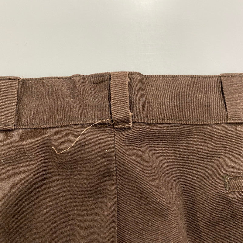 【中古品】【メンズ】 Dickies ディッキーズ USA製 紺単色タグ 80-90S WORK PANTS ワーク パンツ ボトムス ズボン 157-260107-cs-04-izu サイズ：38×30 カラー：ブラウン 万代Net店
