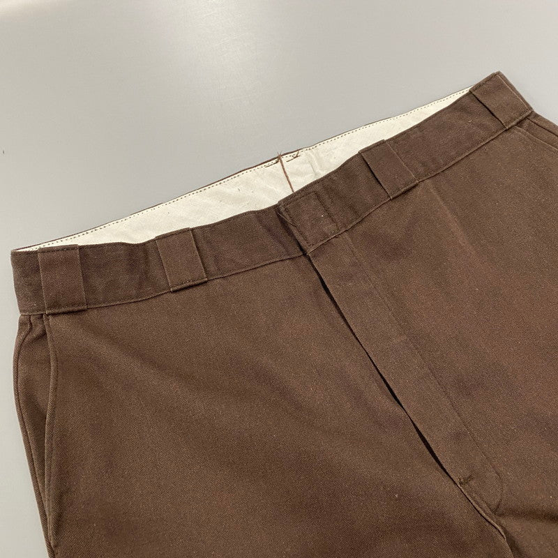 【中古品】【メンズ】 Dickies ディッキーズ USA製 紺単色タグ 80-90S WORK PANTS ワーク パンツ ボトムス ズボン 157-260107-cs-04-izu サイズ：38×30 カラー：ブラウン 万代Net店