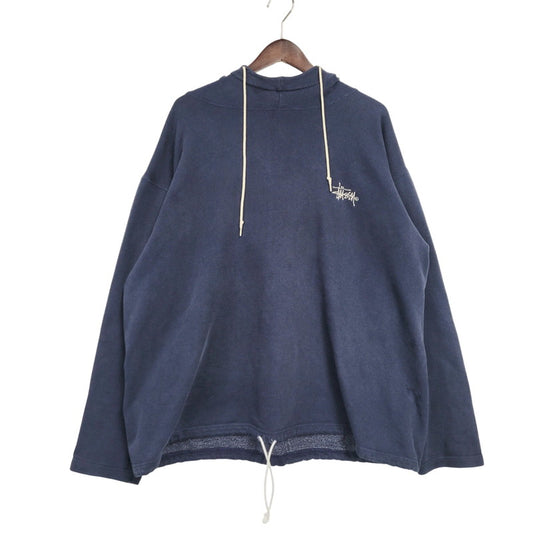 【中古品】【メンズ】 OLD STUSSY オールドステューシー USA製 黒タグ MOCK NECK HOODED SWEATSHIRT モックネックフードスウェットシャツ 142-260108-tt-07-izu サイズ：L カラー：ネイビー 万代Net店