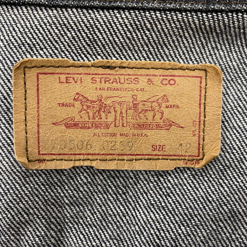 【中古品】【メンズ】 Levi's リーバイス 70506-0259 刻印527 USA製 80S 先染め BLACK DENIM JACKET ブラック デニム ジャケット アウター 146-260107-cs-08-izu サイズ：42 カラー：ブラック 万代Net店