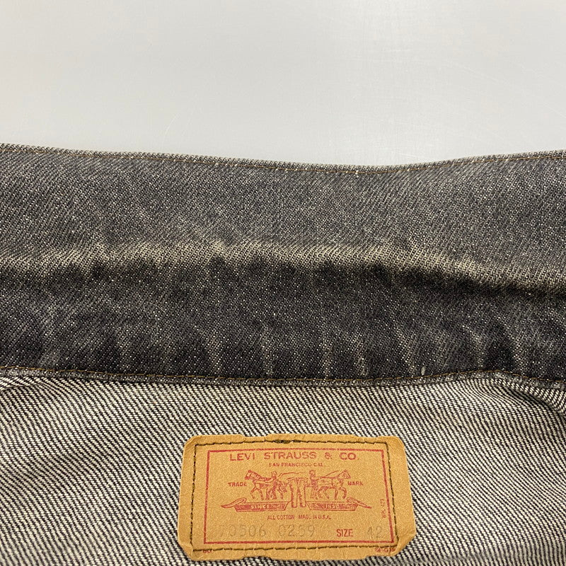 【中古品】【メンズ】 Levi's リーバイス 70506-0259 刻印527 USA製 80S 先染め BLACK DENIM JACKET ブラック デニム ジャケット アウター 146-260107-cs-08-izu サイズ：42 カラー：ブラック 万代Net店