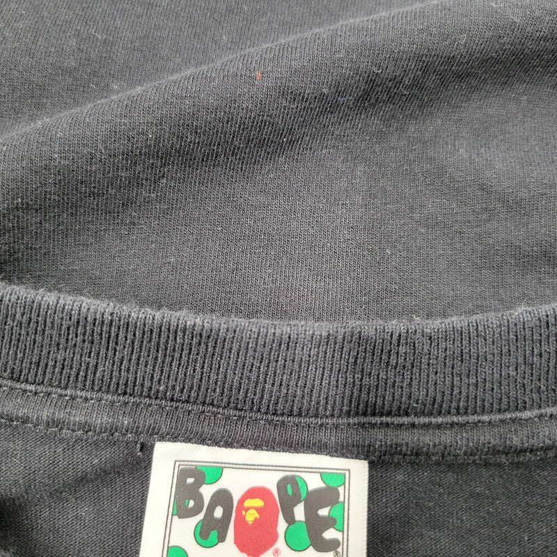 【中古品】【メンズ】 A BATHING APE アベイシングエイプ 001TEL301045M HIGH TONE BLEACH BIG APE HEAD TEE ハイトーンブリーチ ビッグエイプヘッドTシャツ 半袖 トップス 142-260107-tt-01-izu サイズ：L カラー：ブラック 万代Net店