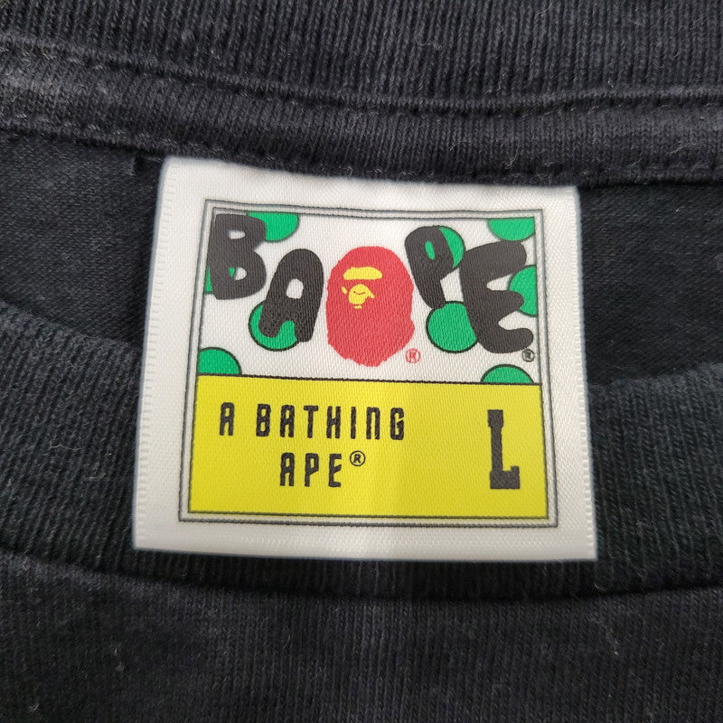 【中古品】【メンズ】 A BATHING APE アベイシングエイプ 001TEL301045M HIGH TONE BLEACH BIG APE HEAD TEE ハイトーンブリーチ ビッグエイプヘッドTシャツ 半袖 トップス 142-260107-tt-01-izu サイズ：L カラー：ブラック 万代Net店