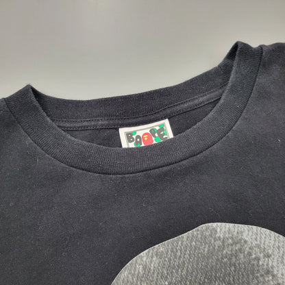 【中古品】【メンズ】 A BATHING APE アベイシングエイプ 001TEL301045M HIGH TONE BLEACH BIG APE HEAD TEE ハイトーンブリーチ ビッグエイプヘッドTシャツ 半袖 トップス 142-260107-tt-01-izu サイズ：L カラー：ブラック 万代Net店