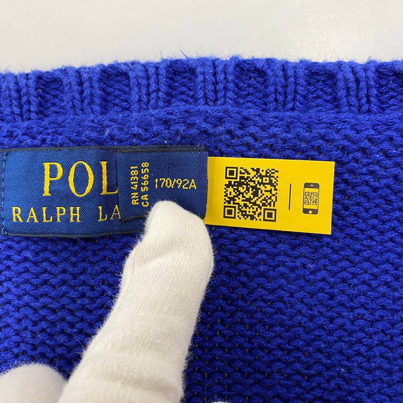 【中古品】【メンズ】 710838668001 TIGER BEAR KNIT タイガー ベア ニット トップス 長袖 147-260107-cs-09-izu サイズ：S カラー：ロイヤルブルー 万代Net店